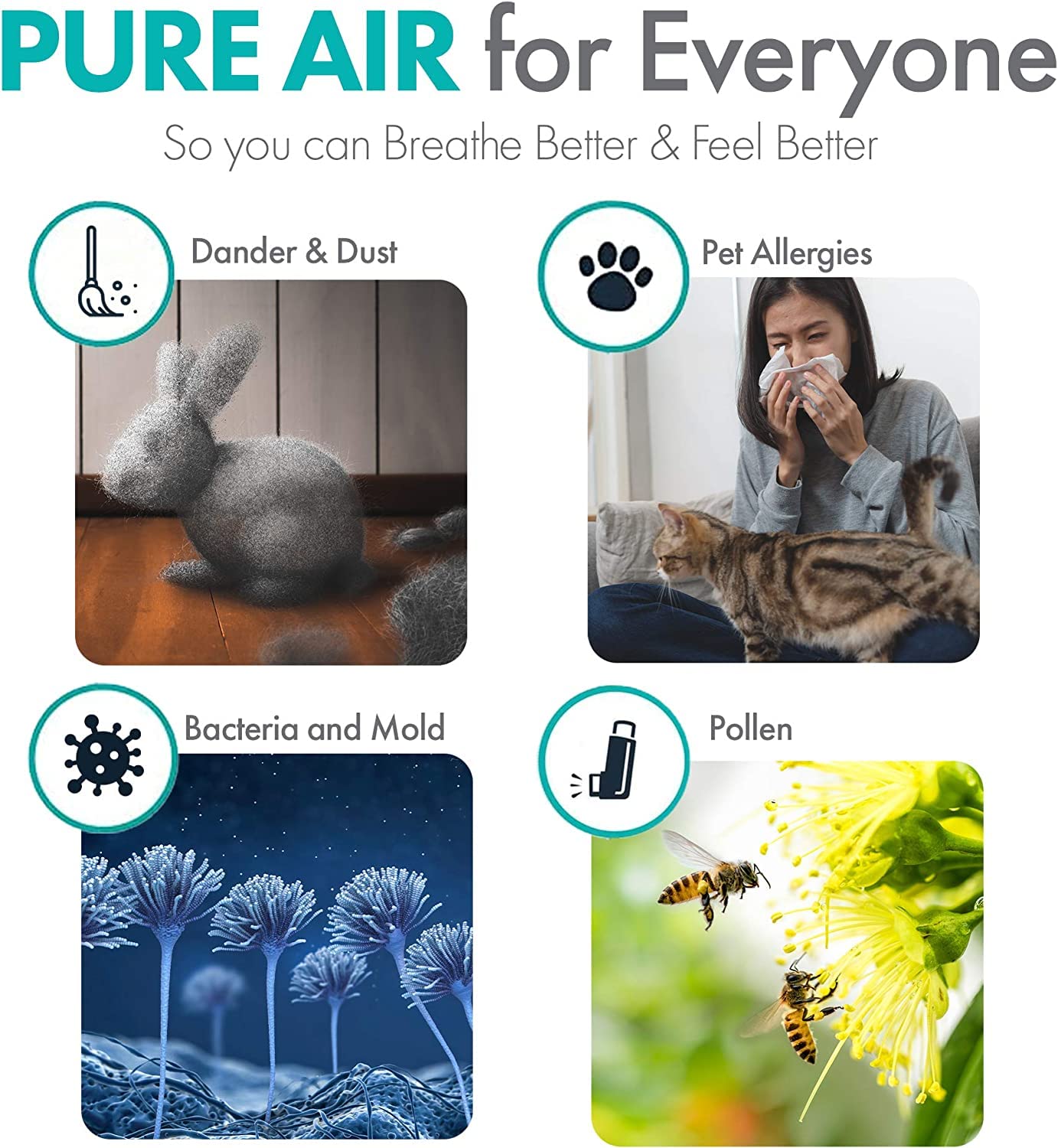 Alen Air Purifier BreatheSmart Flex HEPA with Fresh Filter + Carbon | 1400 Sq. Ft | Perfect for Bedrooms & Home Offices - Captures Allergens, Dust, & Mold + Household Odors & Smoke - White