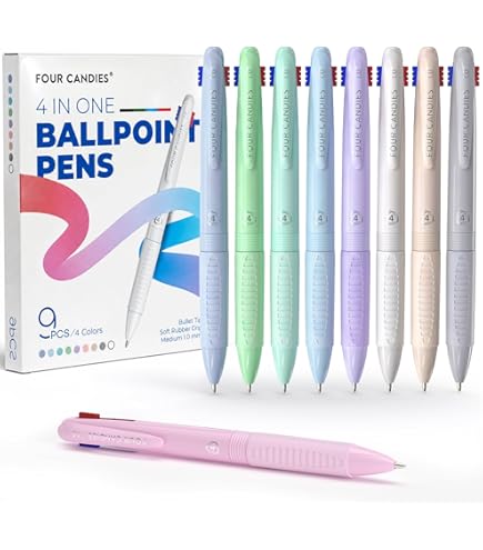 Amazon.com : Four Candies Multicolor Pens, 4-in-1 Colored Pen, 9