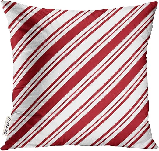 Amazon Com Emvency Throw Pillow Cover Candy Red White Diagonal