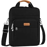 MOSISO 12.9 inch Tablet Sleeve Bag Compatible with iPad Pro 13 M4&iPad Air 13 M3 M2,iPad Pro 12.9 M2 M1 6/5,Surface Laptop Go 12.4,Galaxy Tab S8+/S9+ 12.4, Carrying Case Bag with 3 Pockets, Black