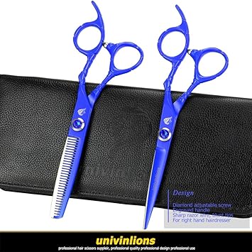 Amazon Com Univinlions 6 Blue Hair Scissors Cheap Hairdressing