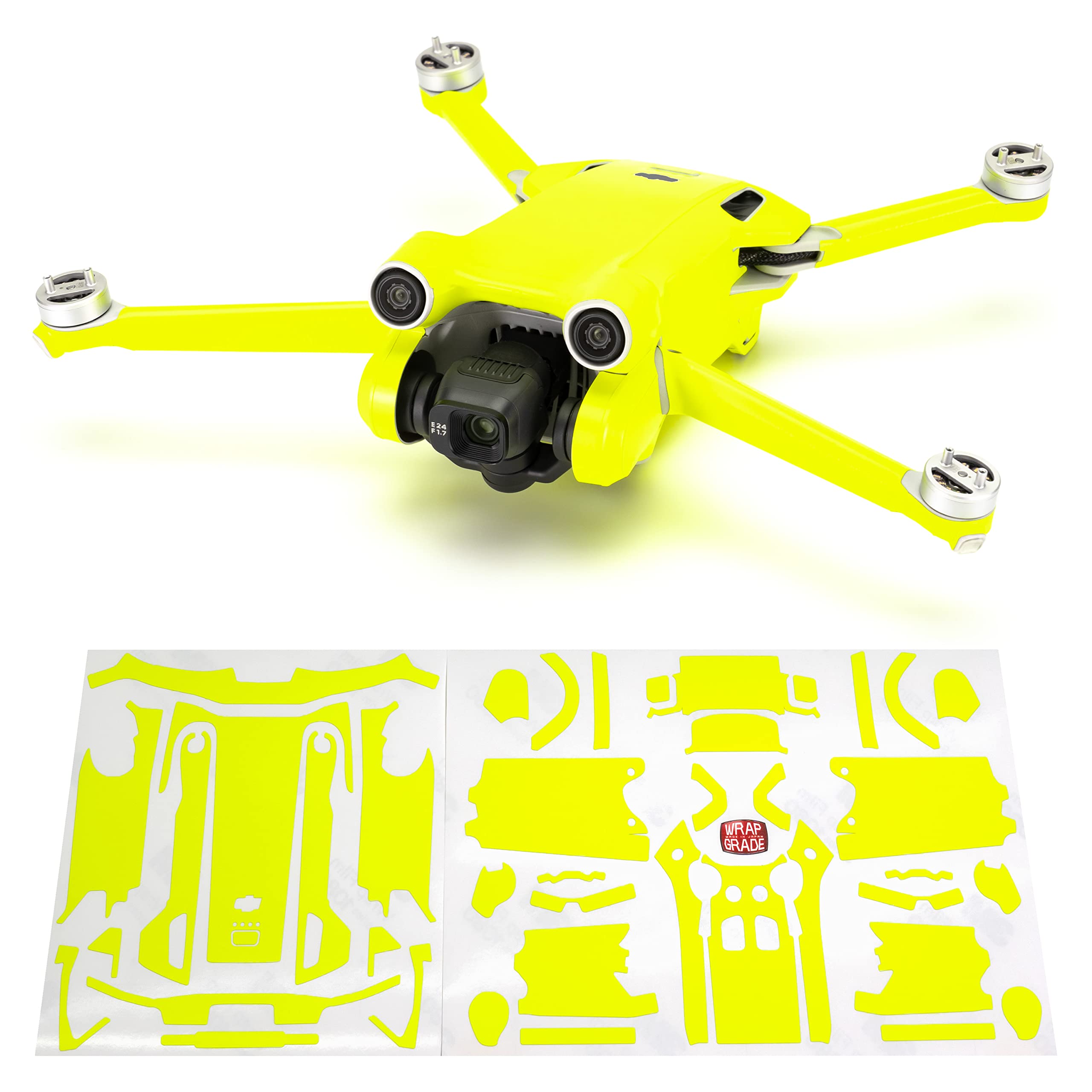 WRAPGRADE Skin Compatible with DJI Mini 3 Pro (NEON YELLOW) — image 1