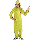 The Grinch Jumpsuit Costume for Kids - Plush Jumpsuit with Hood and Faux Fur Collar, Officially Licensed