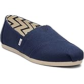 Toms Womens Alpargata Recyled Cotton Canvas Loafer Flat, Navy, 9 Wide US