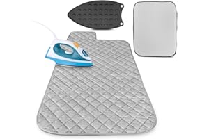 LAGARTO Portable Ironing Mat for Table Top – Foldable Ironing Pad for Table, Washer & Dryer (39.8" x 18.1") with 4-Layer Heat-Resistant Fabric & Magnetic Edges – Easy to Store & Use on Any Flat Surface