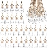 50 Pack Hanging Car Air Freshener Diffuser Bottles Empty Essential Oils Diffuser Bottles Glass Perfume Bottles Pendant Fragrance Aromatherapy Diffuser Bottle for Auto Interior Ornament Decor