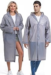 Borogo Rain Ponchos for Adults Reusable 2Pcs