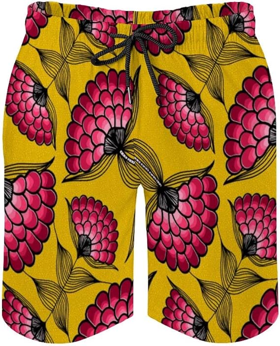 Amazon ショートパンツ アフリカの花柄 サーフパンツ 海水パンツ 水着 メンズ ビーチパンツ ボードショーツ 速乾 短パン スイミング 五分丈 通気速乾 水着と普段着両方 ゴムウェスト S 2xl ショートパンツ 通販