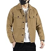 SANGTREE Men's Trucker Jacket Lightweight Jacket Cotton Casual Outerwear