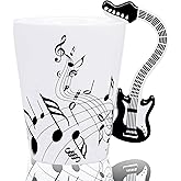 LanHong Guitar Mug Guitar Coffee Mug Gifts for Guitar Players - 13.5 oz Guitar Cup Novelty Musician Gift for Music Lovers, Rock and Roll Music Coffee Mug Christmas Birthday Gifts for Men Women