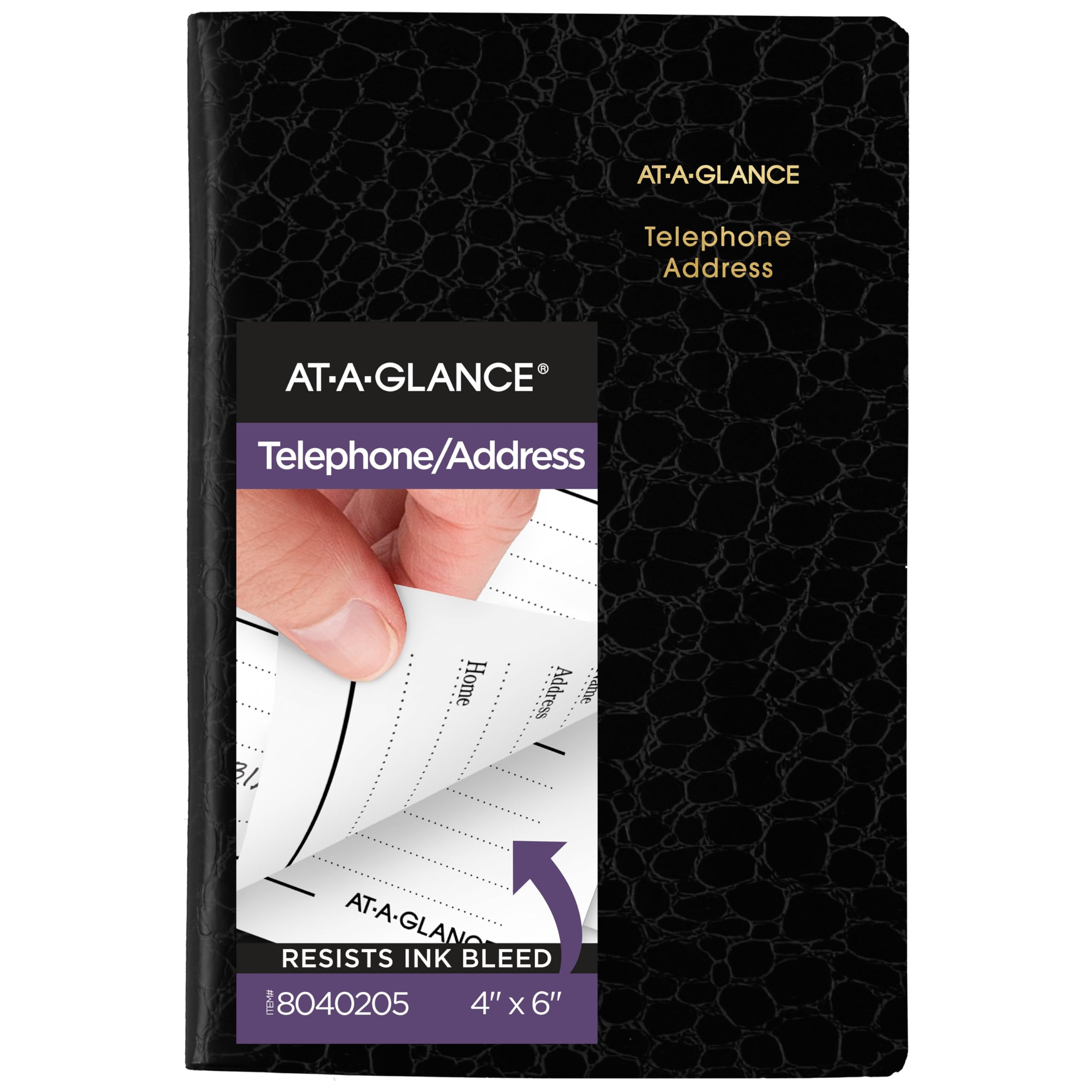 AT-A-GLANCE Telephone & Address Book, 600+ Entries, 4" x 6", Designer, Color May Vary (8040205)