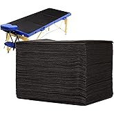 YEEOZOE 50PCS Disposable Bed Sheets, Black Disposable Massage Table Sheets, Disposable Bed Covers for SPA Lash Wax Tattoo Salon, Non Woven Fabric, 71" x 31" White