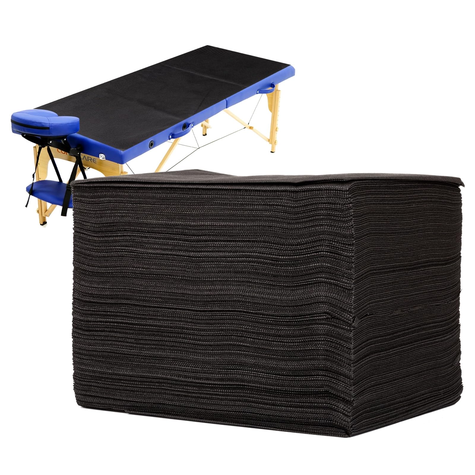 Photo 1 of YEEOZOE 50PCS Disposable Bed Sheets, Black Disposable Massage Table Sheets, Disposable Bed Covers for SPA Lash Wax Tattoo Salon, Non Woven Fabric, 71" x 31" White