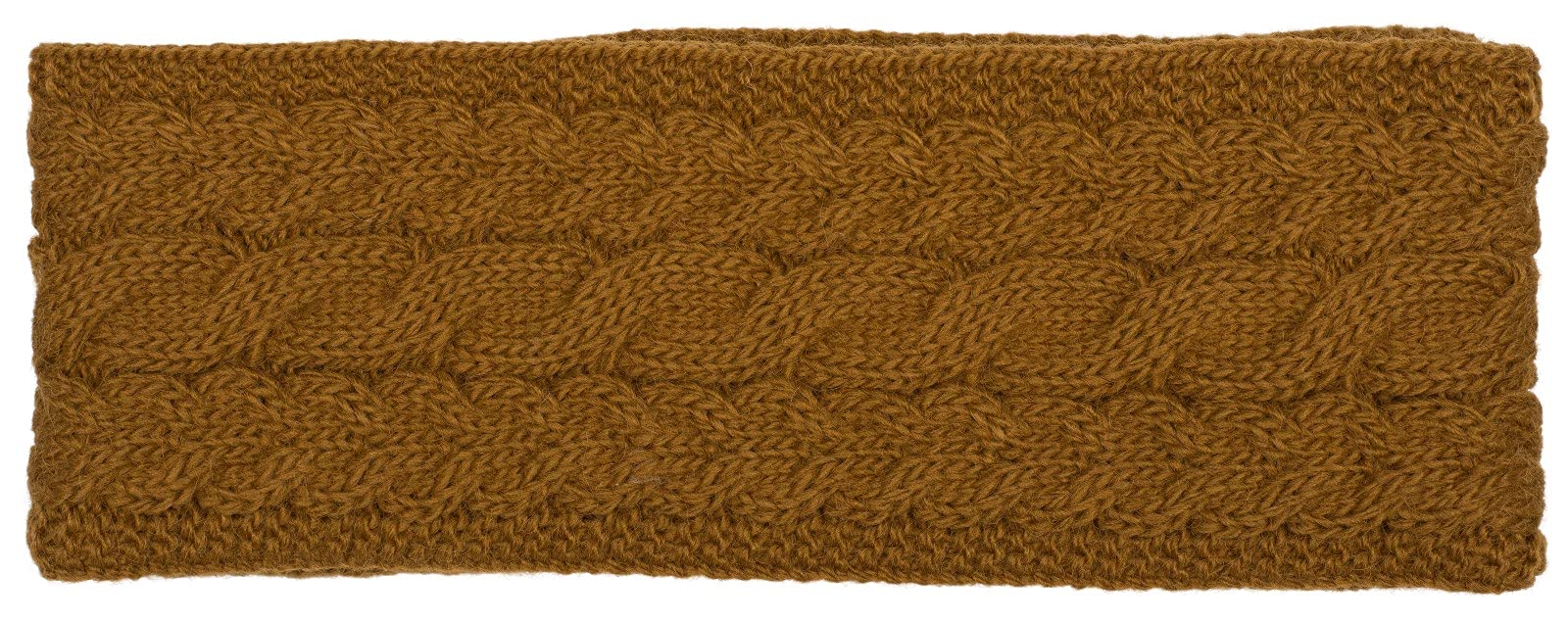 styleBREAKER ladies knitted headband unicoloured with cable stitch, thermo fleece lining, winter headband uni 04026058, Colour:Cognac