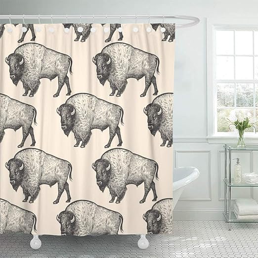 Amazon Com Abaysto Animals North America Bison Hand Drawing Of