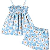 Arshiner Toddler Baby Girls Summer Clothes 2 Piece Outfits Ruffle Hem Camisole & Shorts Set with Pockets Cute Tracksuit 2-8Y