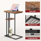 YMYNY C Shape Side Table with Storage Shelf 40x26x61.5 cm Vintage HST004H view 5