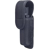 TAFTACFR Molded Flashlight Pouch Tactical Flashlight Holster with Removable Top Cover and Hidden Snap Flash Light Case for Duty Belt