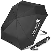 ZOMAKE Compact Large Umbrella 54 Inch, Foldable Automatic Large Travel Golf Umbrellas for Rain Windproof Collapsible For Men Women(Black)