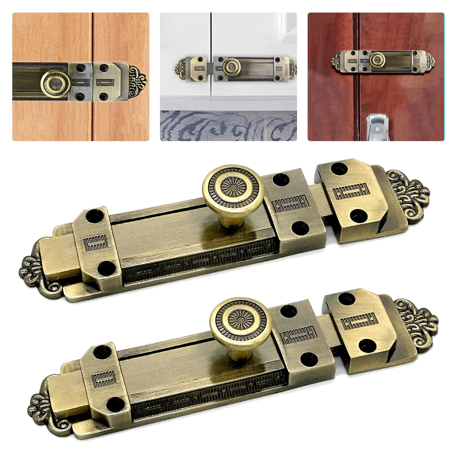 Gate Door Bolt Latch Lock Catch Tower Mortice Slide Bolts Catches for Internal Doors Bathroom Shed Garden Gates Security, 2 Pack