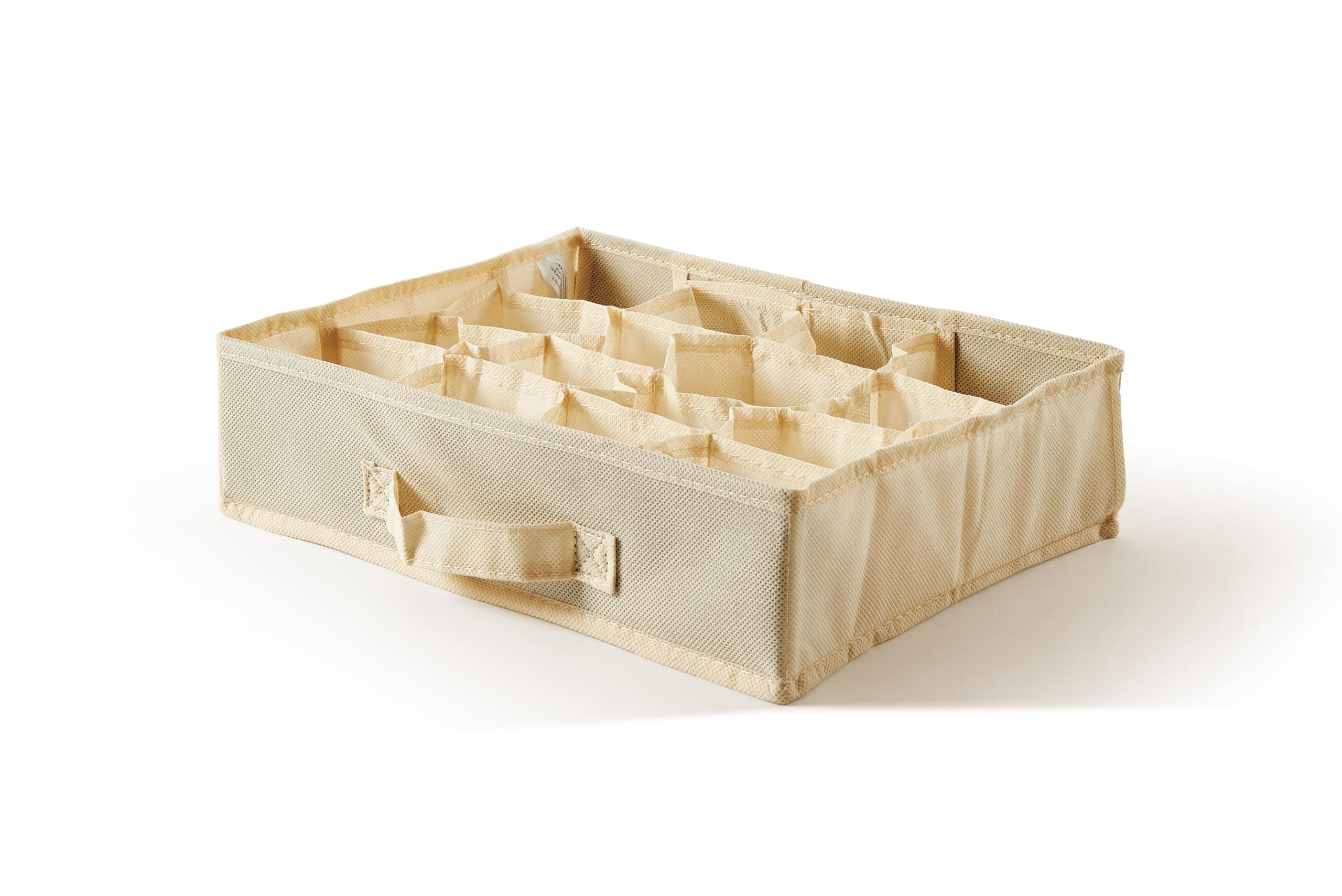 Perfetto Organizer TNT Drawer Easybox Dimension-35 x 28 x 9 Cm. -16 Places, Color-Beige, Fabric, Ecru, One Size