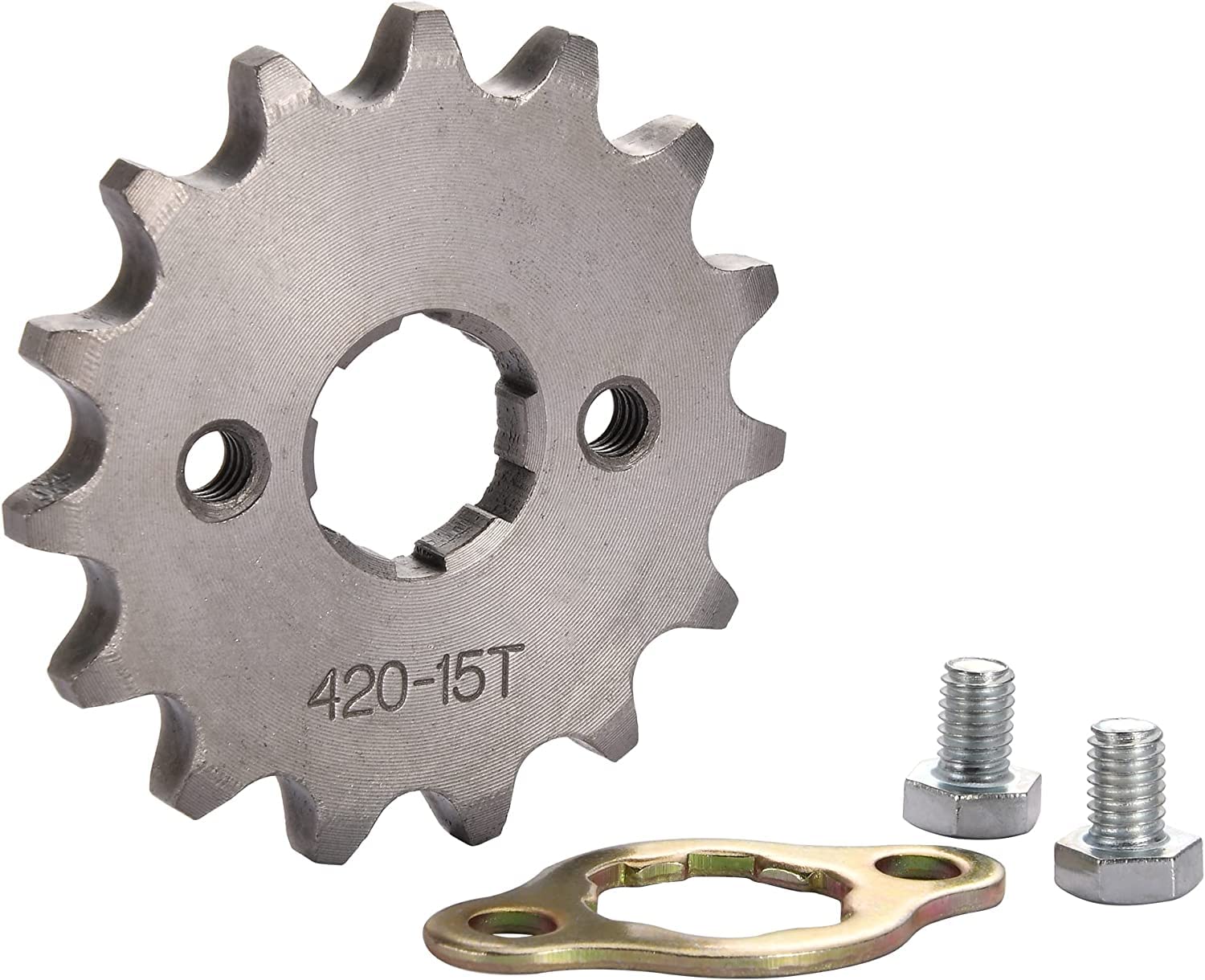 WOOSTAR Motorcycle 420-15T Front Sprocket 20mm Replacement for 50cc 70cc 90cc 110cc 125cc Dirt Pit Bike Mini Bike ATV 4 Wheeler Moped