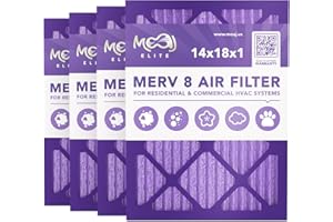 14x18x1 Air Filter (4-PACK) | MERV 8 | MOAJ Elite Dust Defense | BASED IN USA | Quality Pleated Replacement Air Filters for AC & Furnace Applications | Actual Dimensions: 13.70” x 17.70” x 0.75”