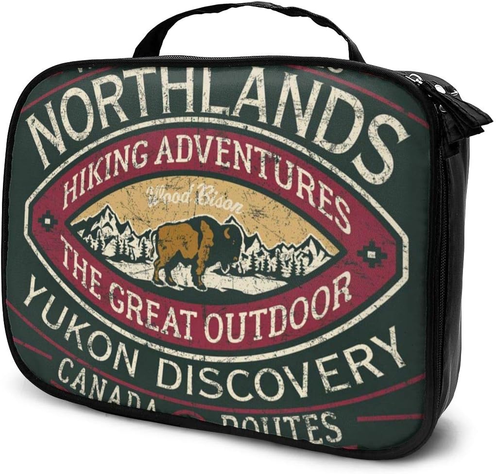 Canada Hiking Trail Wild North Discovery Travel Makeup Train Case Makeup Cosmetic Case Organizer Portable Artist Storage Bag For Cosmetics Makeup Brushes Toiletry Jewelry Digital Accessories