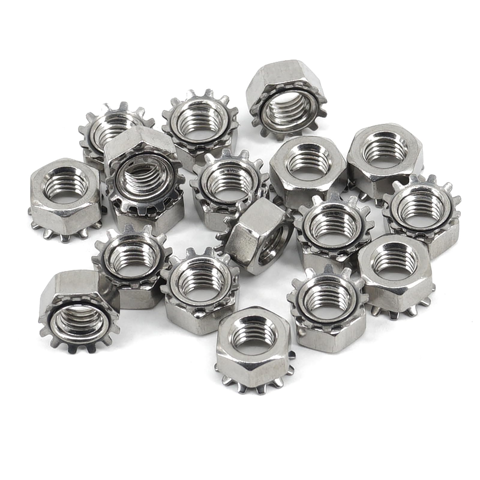 M6 Keps K-Lock Nuts 304 Stainless Steel Locks Nut (Pack of 50)