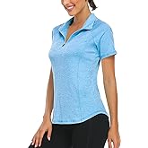 LURANEE Women's Short Sleeve Moisture Wicking Athletic Shirts Quarter Zip Pullover