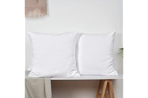 PHF 100% Cotton Jacquard Euro Sham 26" x 26", No Insert, 2 Pack, Home Decorative Euro Throw Pillow Covers for Couch Sofa Bed, White
