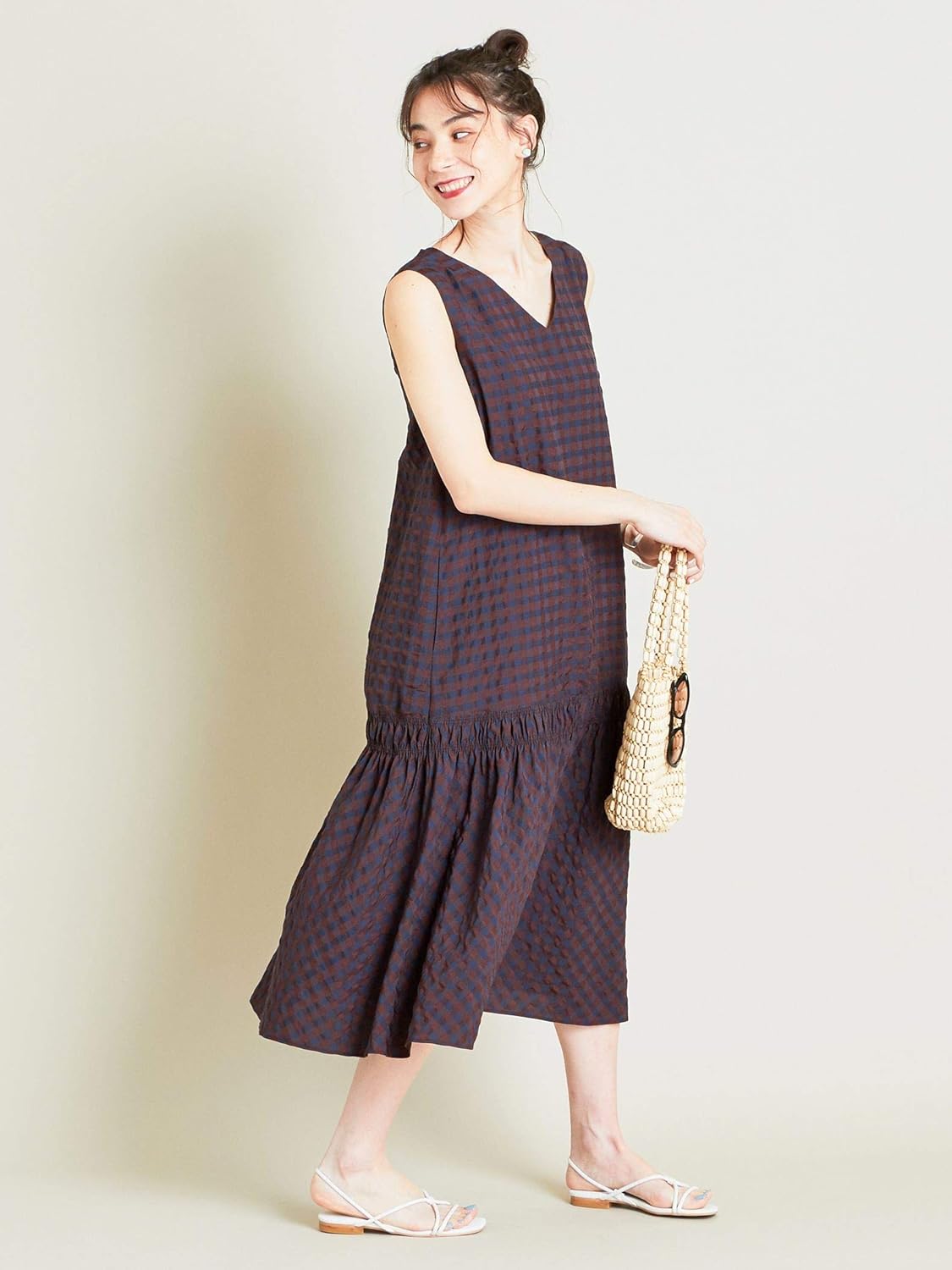 ビューティ ユース ユナイテッドアローズ By ギンガムチェックティアードノースリーブワンピース O 2730 Moca 27 S ワンピース チュニック 通販 Amazon
