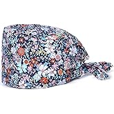 Kousenpu Adjustable Working Cap,Elastic Tie-Back Scrub Cap, Unisex, One Size Multiple Color