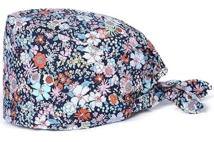 Kousenpu Working Cap Scrub Cap with Sweatband,Adjustable Scrub Caps for Women Men,One Size