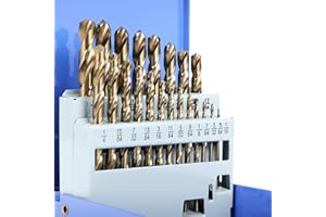 Sinyeenglon Cobalt Drill Bit Set for Hardened Metal and Stainless Steel, 21Pcs M35 High Speed Steel Twist Jobber Drill Bits 1