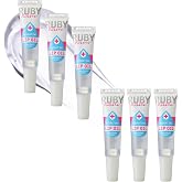 Ruby Kisses Hydrating Clear Lip Oil Treatment Gloss (6 Pack), Hydrates &amp; Heals with Vitamin E &amp; Jojoba, Lightweight Non-Greasy Formula with Almond Oil, Repair &amp; Protect Dry Chapped Lips