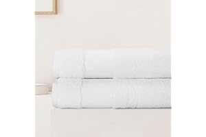 BIOWEAVES 100% Organic Cotton Bath Sheet Set of 2 | Soft Oversized Bath Towels | 700 GSM Premium Bath Towel Sheet Set GOTS Certified - White