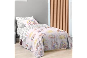 Saturday Park Doodle Rainbow Full Bed Set - 7 Piece 100% Organic Cotton Bedding - GOTS & Oeko-TEX Certified