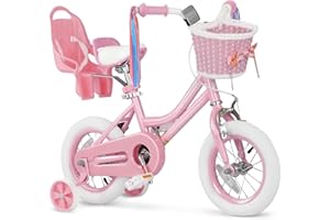 XJD Girls Bike for 2-12 Years Old Kids 12-20 Inch Toddler Bike | with Training Wheels | & Basket