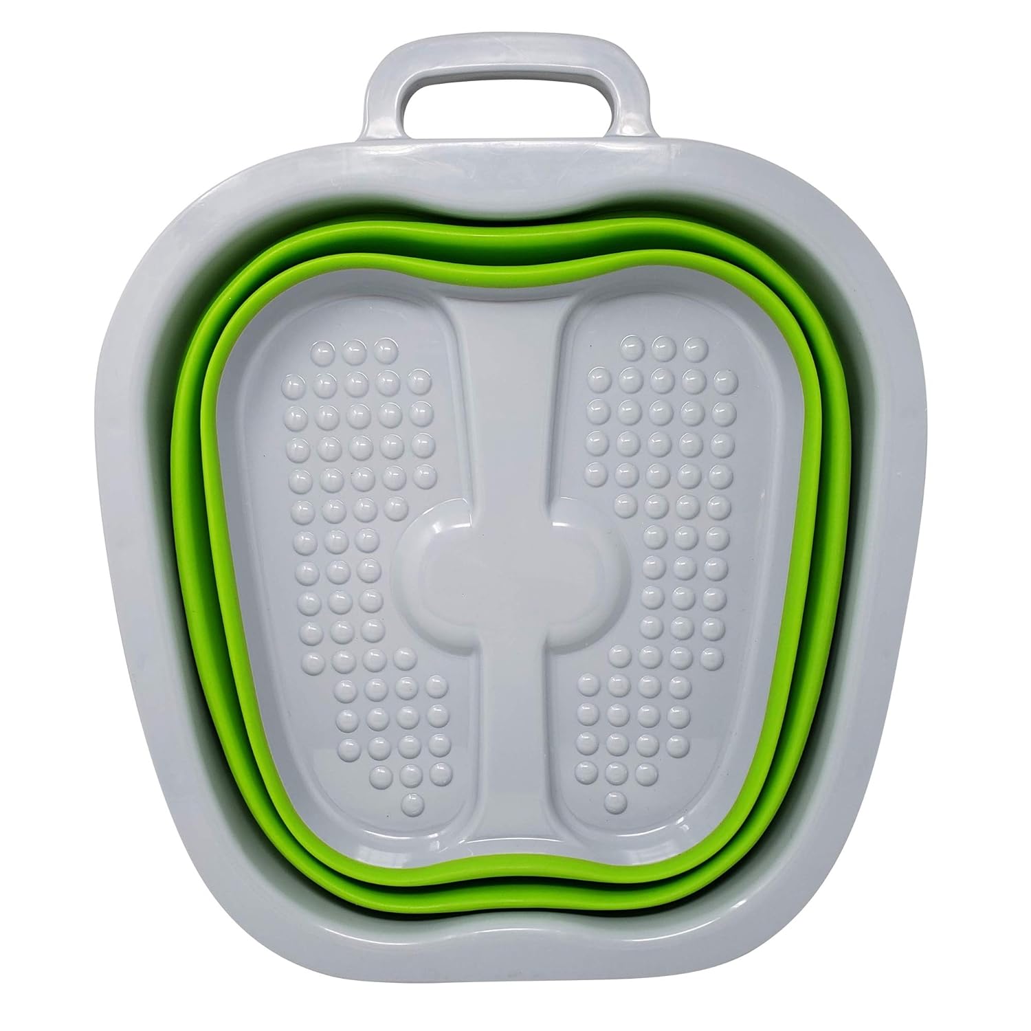 Large Foot Soaking Tub, bucket for feet, foot bath, foot tub, for at Home Spa Pedicures. Plastic/Rubber Foldable Bucket For Soaking Feet to Apply Callus Remover, or Use Pumice Stone (Green): Beauty