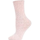MeMoi Women's Solid Plush Fuzzy Warm Crew Sock