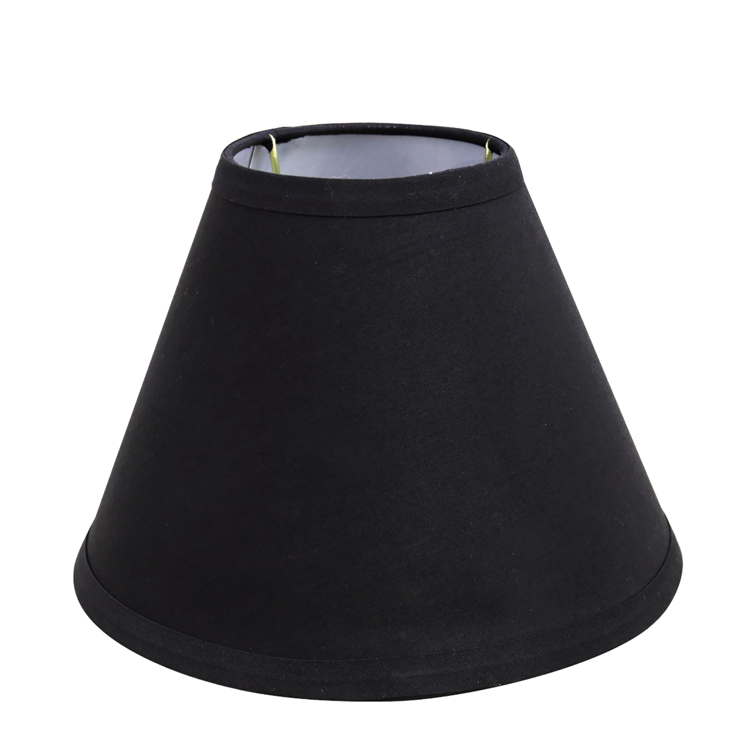 Photo 1 of Aspen Creative 58727A Transitional Hardback Empire Shape UNO Construction Lamp Shade in Black, 4" Top x 9" Bottom x 6-1/2" Slant Height, Slip UNO 33mm