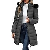 Yusongirl Winter Puffer Coat for Women Thickened Fleece Lined Warm Jackets with Detachable Hooded Waterproof Parka Coats