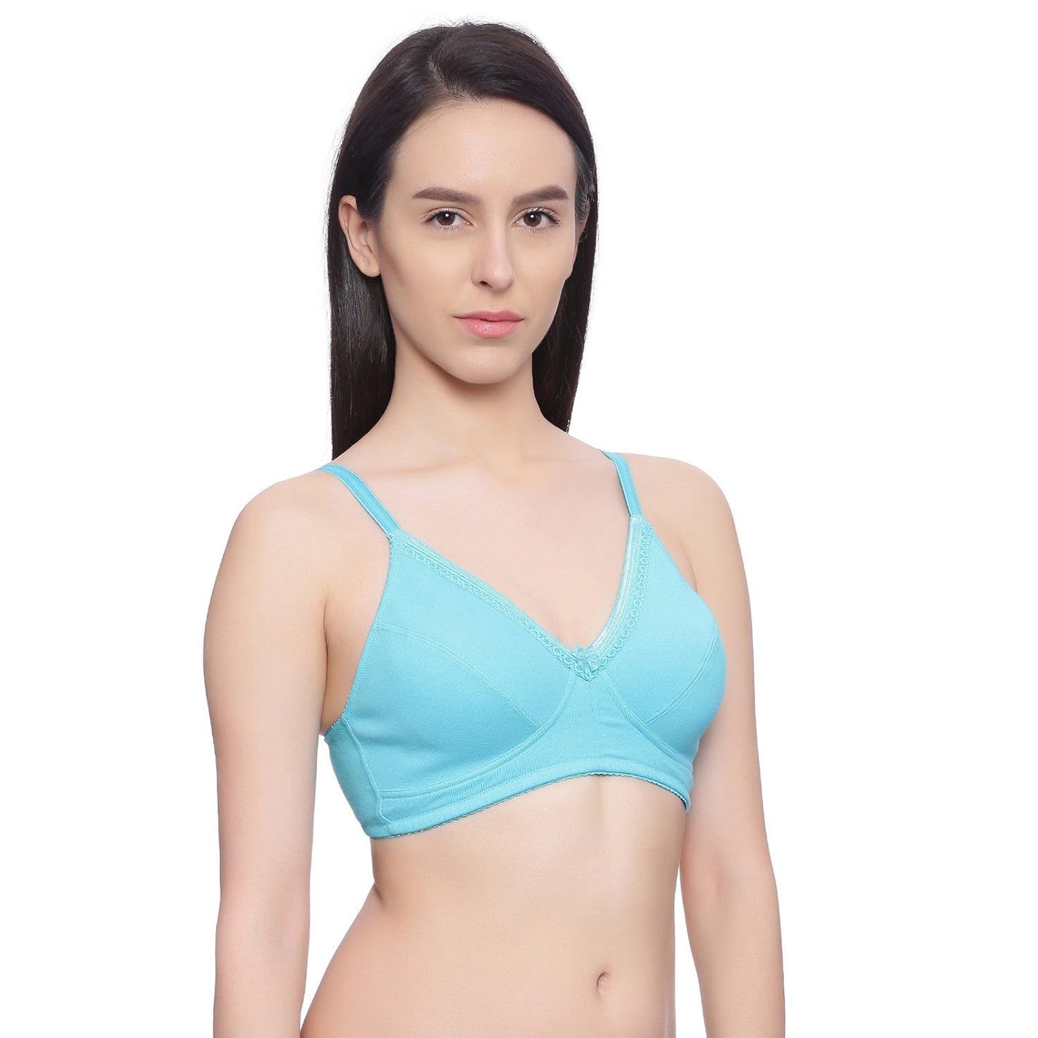 zivame cotton wirefree cut n sew bra- blue