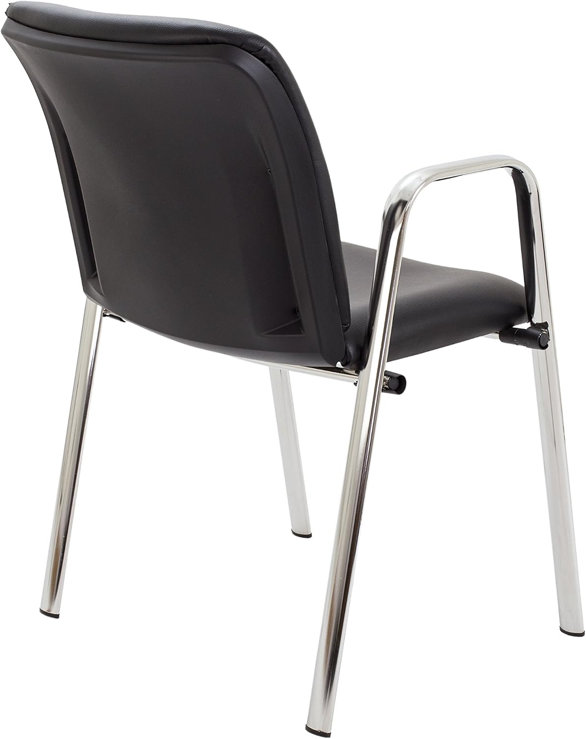 Office Hippo Heavy Duty Stackable Meeting Reception Armchair - Chrome Frame/Faux Leather - Image 5