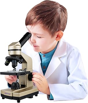 Amazon Com Click N Play Microscope For Kids 3 Magnification Levels 40x 100x 400x Includes Slides Science Experiments Accessories Portable Student Metal Microscope 52 Pc Set Office Products