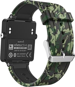 MoKo Correa de Reloj para Garmin Vivoactive, Pulseras Suaves de reemplazo de Bandas de Fitness de Silicona con Cierres metálicos - Camuflaje de la ...