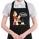 HUGANE Funny Cooking Apron with Pockets for Women, Gifts for Chefs Cooks, Don't Make Me Poison You Funny Waterproof Adjustable Cooking Apron for Kitchen Dishwashing Grilling