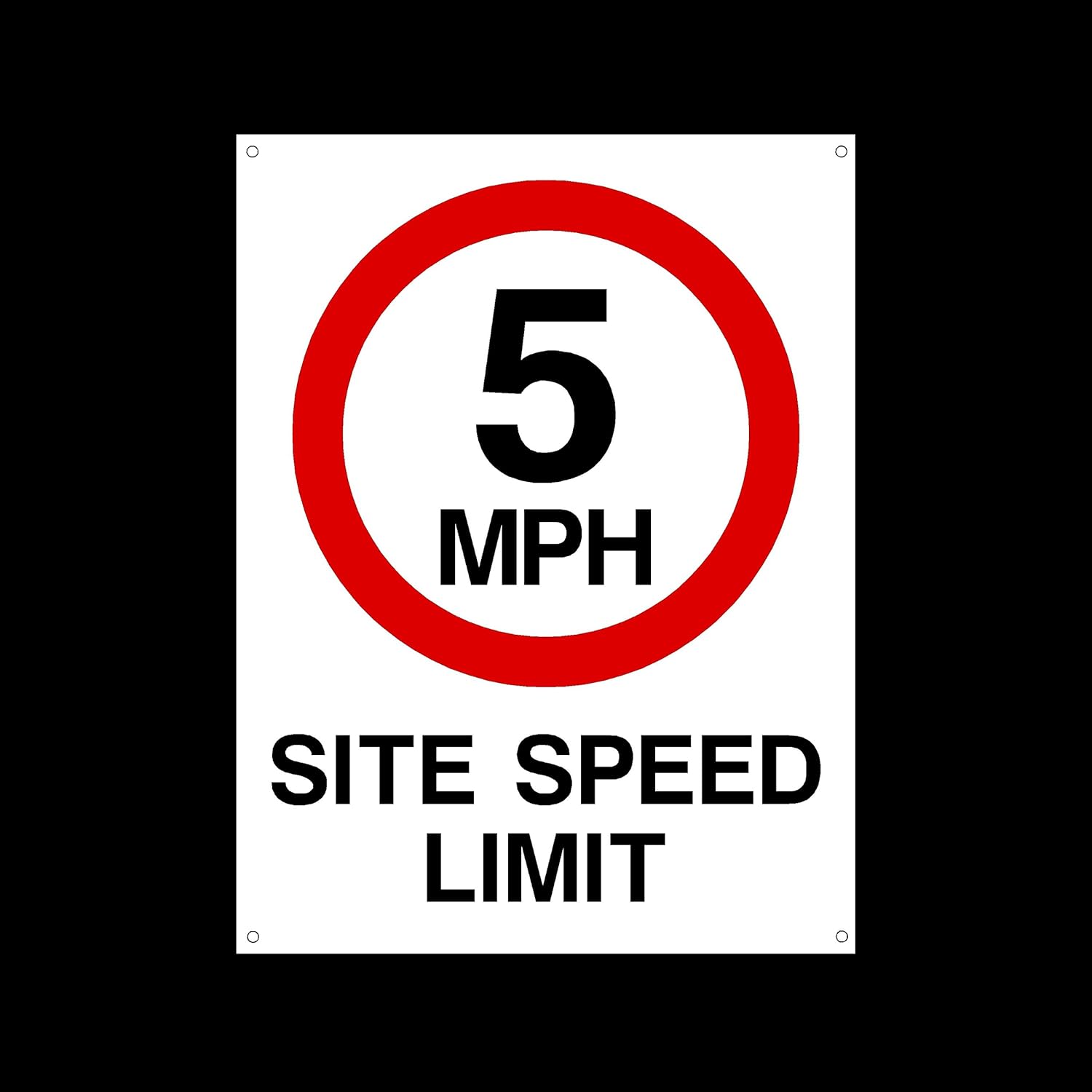 5 MPH Speed Limit 6mm Correx Sign With 4 Pre Drilled Holes Site 5-mph-speed-limit-6mm-correx-sign-with-4-pre-drilled-holes-site
