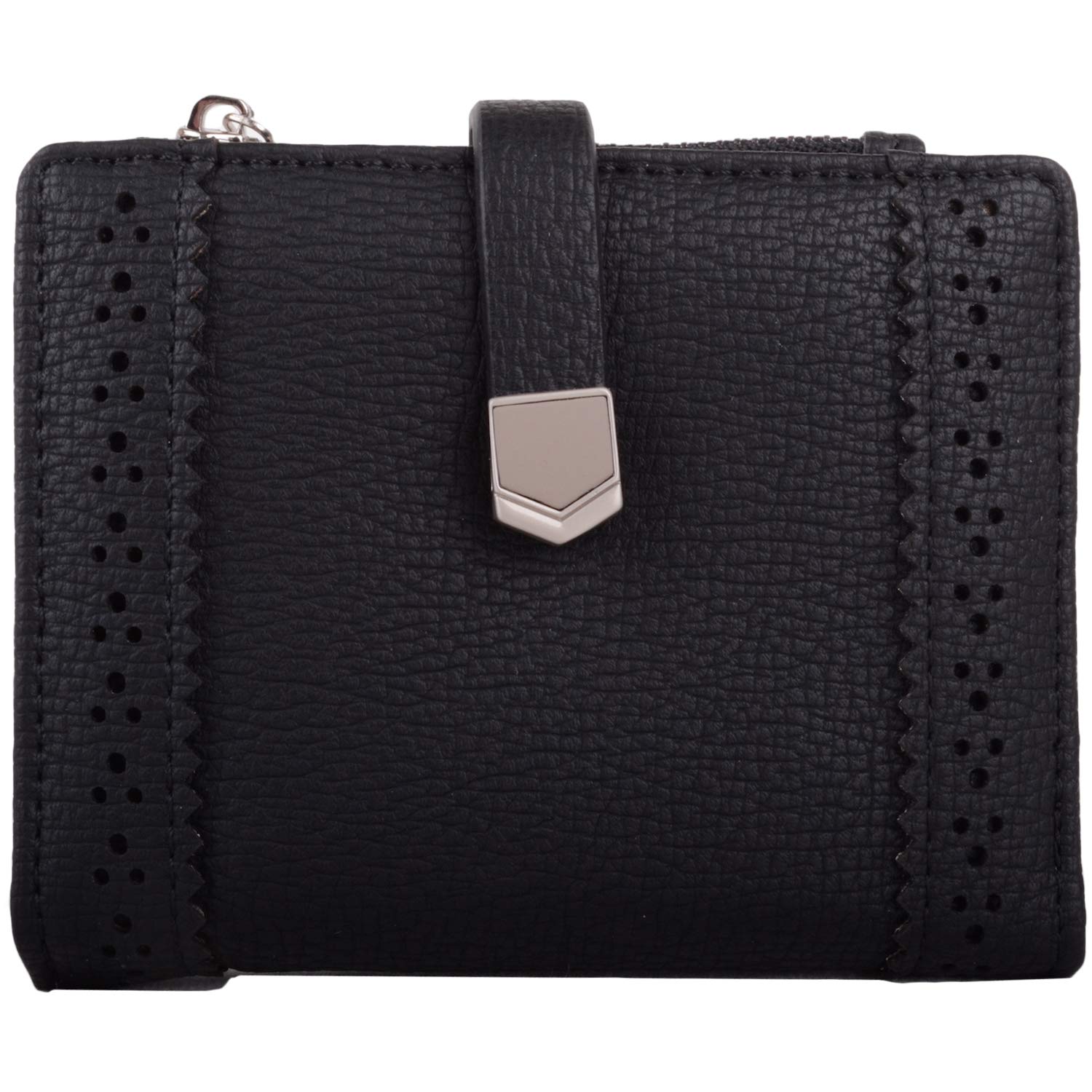 Womens Faux Leather RFID Protected Bi-Fold Money/Coin Holder/Purse - Black